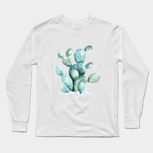 cactus painted with watercolors Long Sleeve T-Shirt